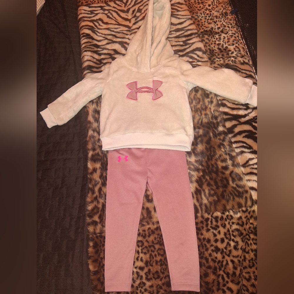 Under Armour Pink and White Kids' Hoodie Set